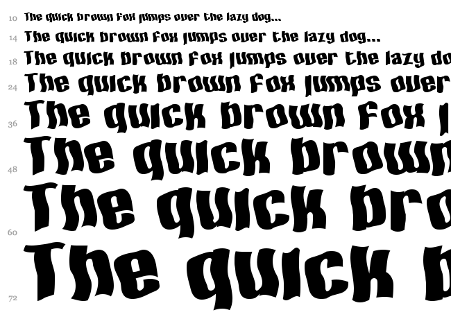 SF Hallucination font waterfall